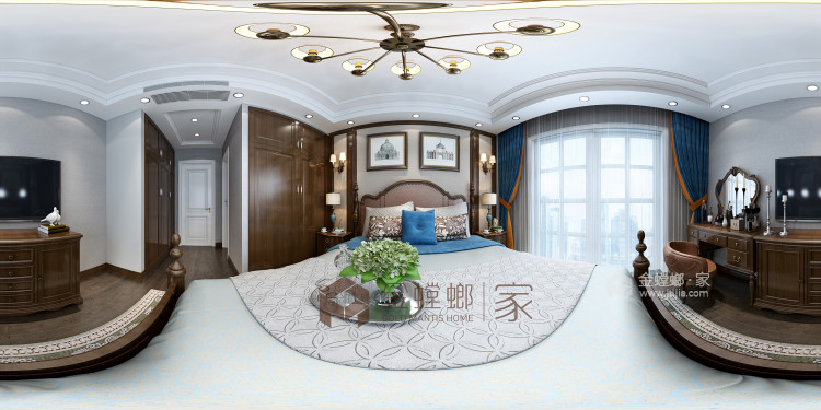 145平景悦澜庭美式风格-卧室效果图及设计说明