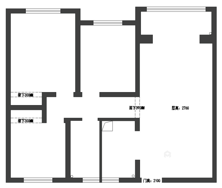 112平兰亭御城现代风格-业主需求&原始结构图