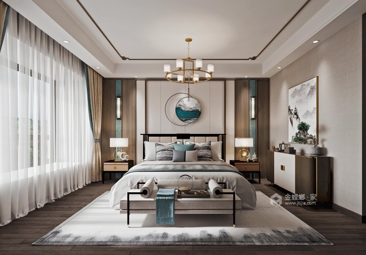 150平水木清华新中式-悦心而栖，悦目而居-卧室效果图及设计说明