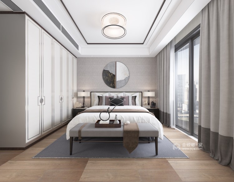 135平乐府兰庭新中式风格-卧室效果图及设计说明