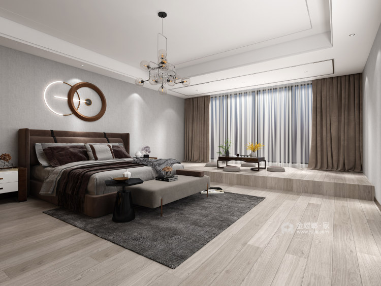 400平胜宏靓都新中式风格-卧室效果图及设计说明