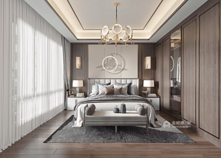 280平水木清华中式风格-卧室效果图及设计说明