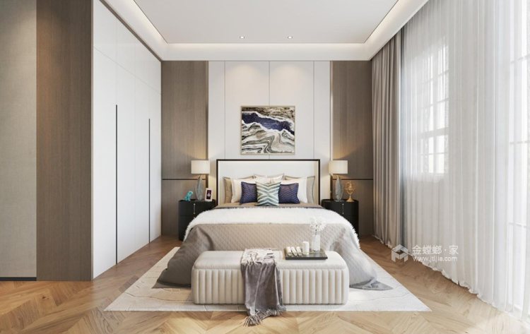 600平绿城玫瑰园现代风格-卧室效果图及设计说明