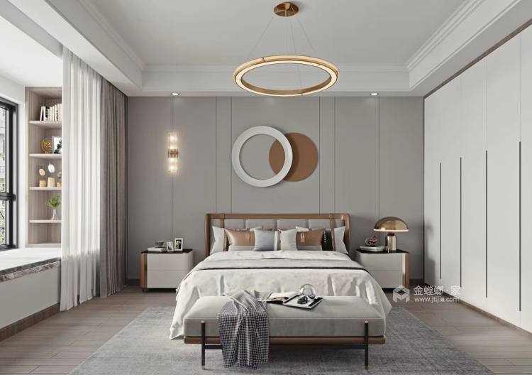 150平水木清华现代风格-明亮简洁的现代风-卧室效果图及设计说明