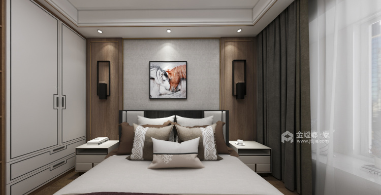 180平翰林阁新中式风格-卧室效果图及设计说明
