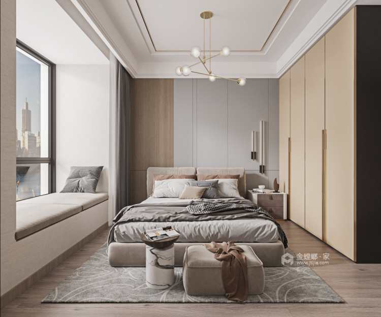 137平水木清华现代风格-卧室效果图及设计说明