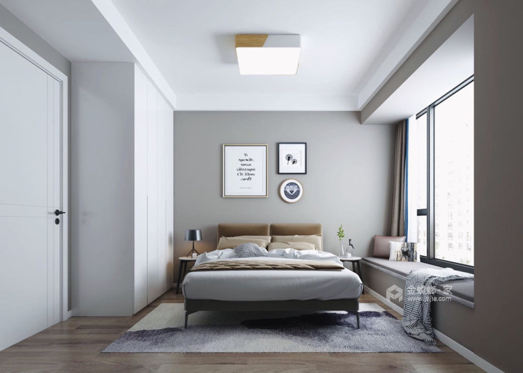 130平明发香山郡现代风格-卧室效果图及设计说明