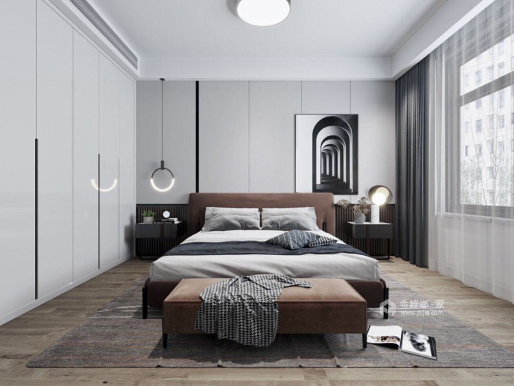 130平明发香山郡现代风格-卧室效果图及设计说明