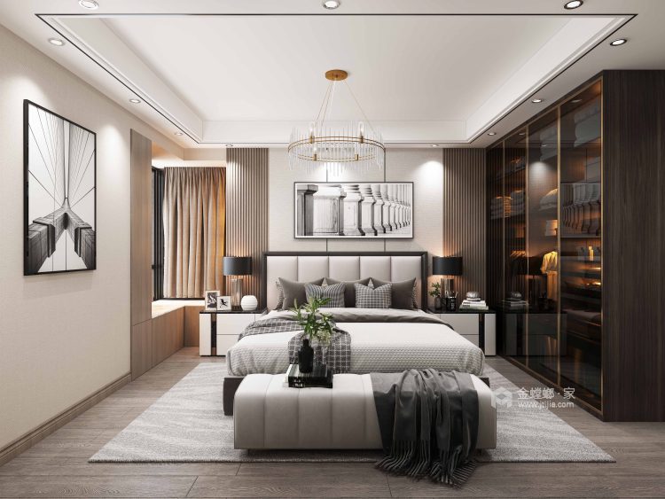 116平水景豪宅现代风格-卧室效果图及设计说明
