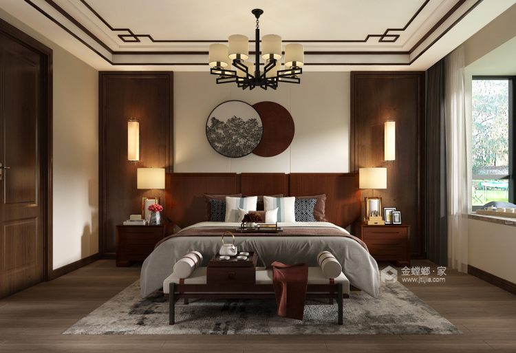 200平锦和院子新中式风格-卧室效果图及设计说明