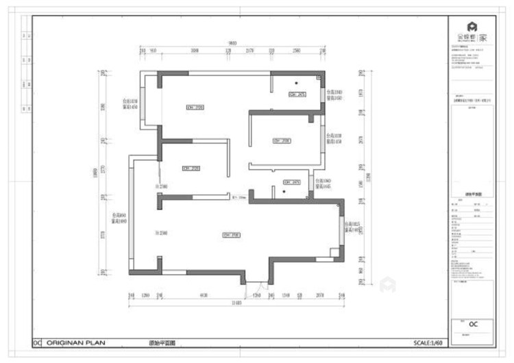 125平海尔滟澜公馆日式风格-业主需求&原始结构图