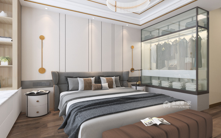 210平怡海龙湖壹号现代风格-一半烟火，一半清欢-卧室效果图及设计说明
