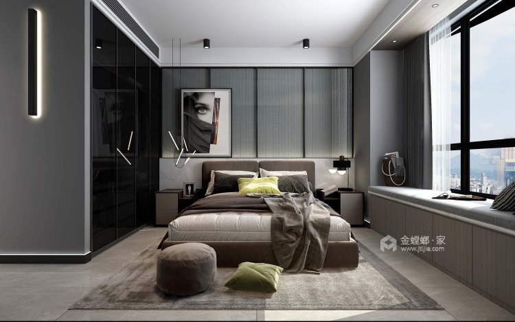 141平建业·壹号城邦现代风格-卧室效果图及设计说明