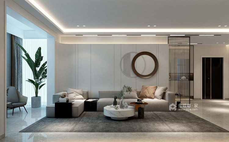 150平信华城现代风格-客厅效果图及设计说明