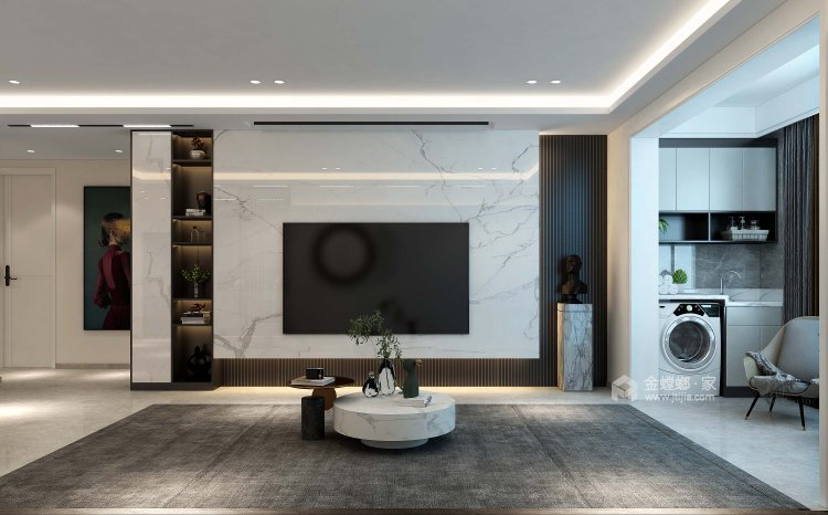 150平信华城现代风格-客厅效果图及设计说明