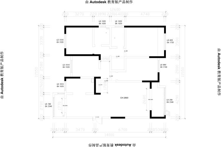 150平信华城现代风格-业主需求&原始结构图