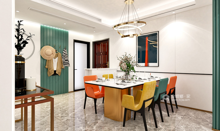 141平华恩城现代风格-餐厅效果图及设计说明