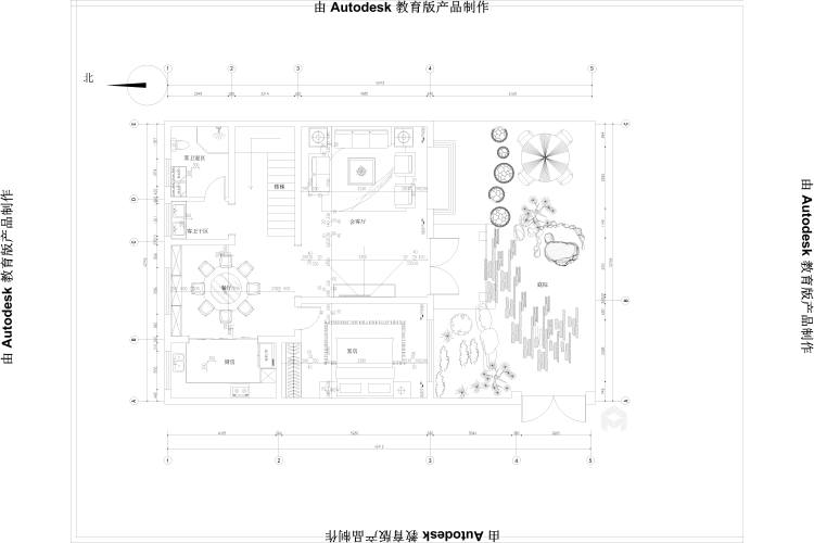 370平聚贤庭院新中式风格-平面布置图