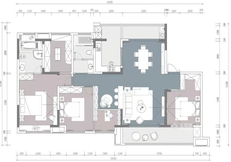 180平珍宝岛香缇雅苑现代风格-以爱之名，筑造理想中的家-平面设计图及设计说明