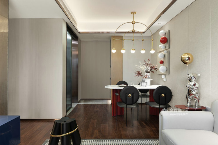 98平华府翡翠庄园现代风格-当下流行的生活家-餐厅效果图及设计说明