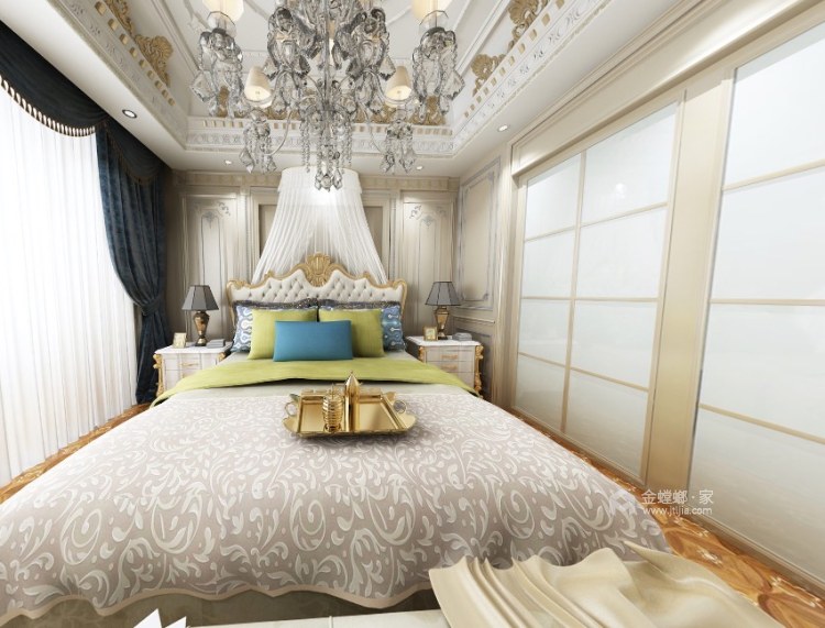 260平碧桂园美式风格-不一样的美式轻奢-卧室效果图及设计说明
