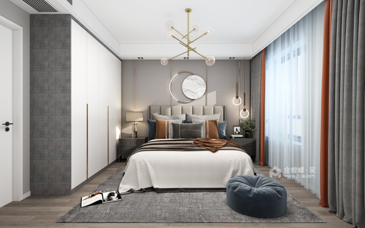 134平绿地伊顿公馆现代风格-卧室效果图及设计说明