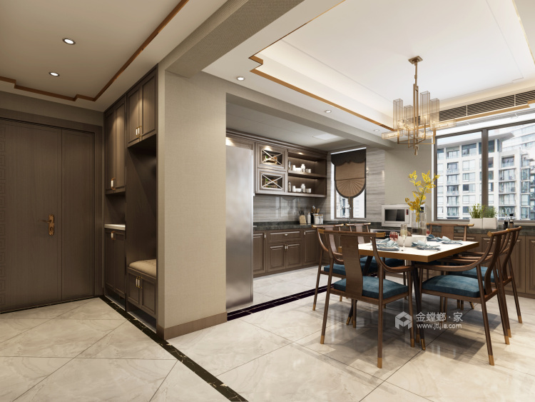 120平华恩城新中式风格-典雅，大气-餐厅效果图及设计说明
