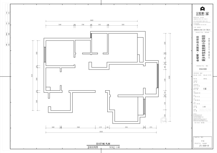135平宝龙城市广场北欧风格-业主需求&原始结构图