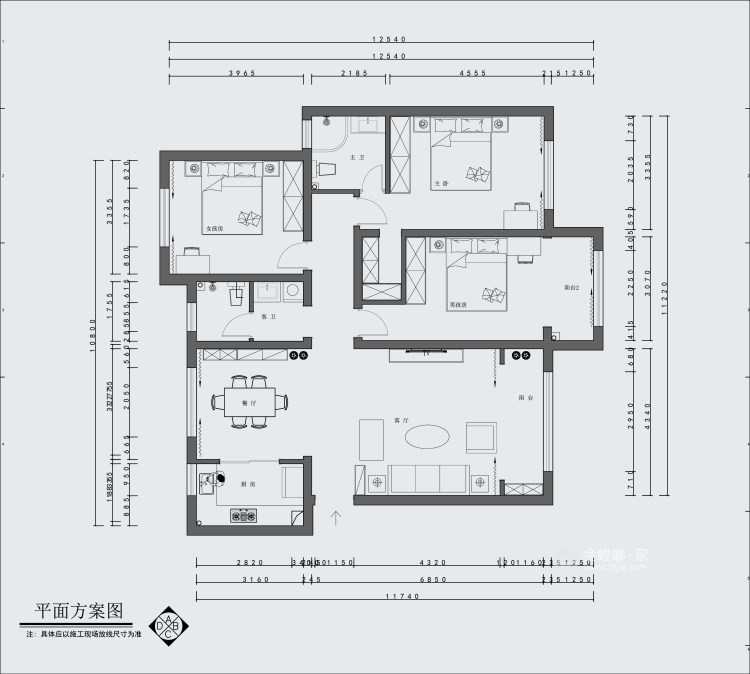 150平香榭丽领秀城中式风格-典雅中式风，几份乡暮几韵情-平面设计图及设计说明