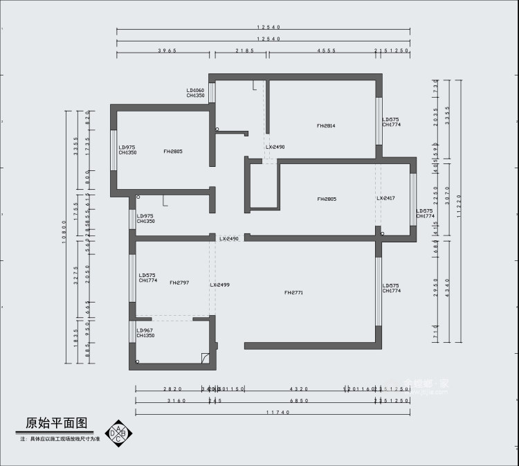 150平香榭丽领秀城中式风格-典雅中式风，几份乡暮几韵情-业主需求&原始结构图