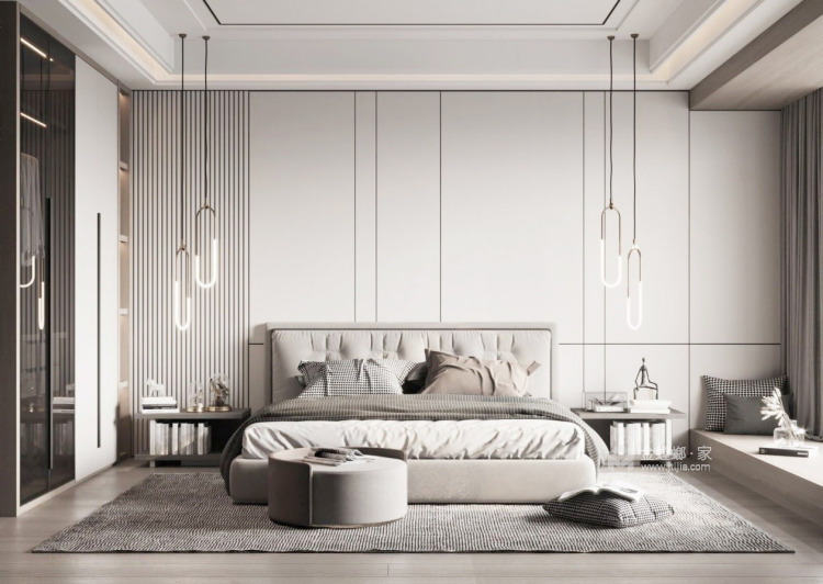 247平幸福里现代风格-卧室效果图及设计说明