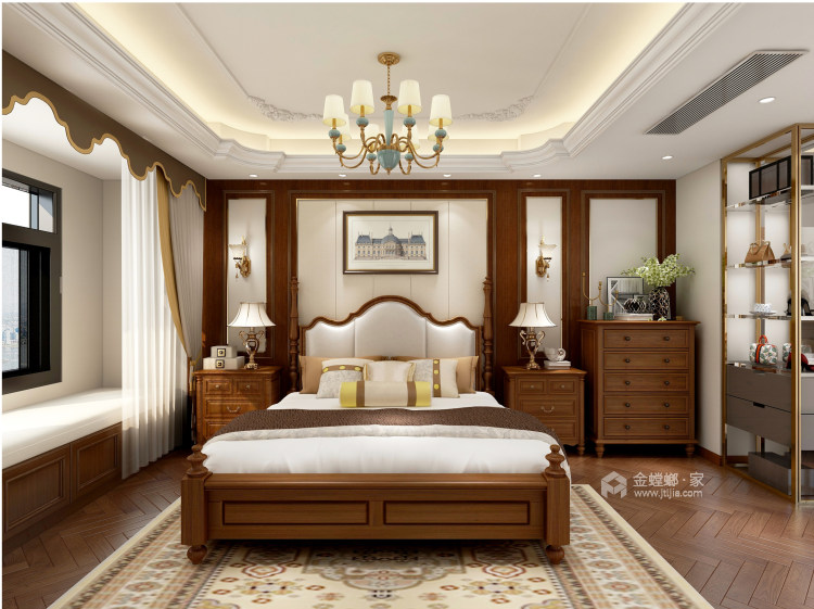 143平建业世和府美式风格-华丽深处，梦若浮生-卧室效果图及设计说明