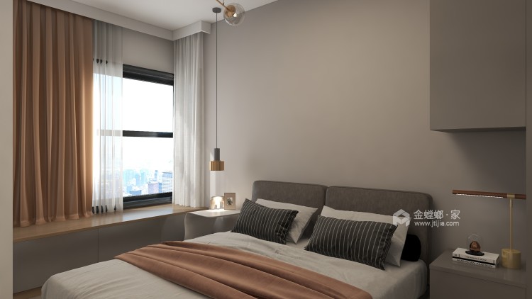 113平富力爱丁堡现代风格-灰色系现代风-卧室效果图及设计说明
