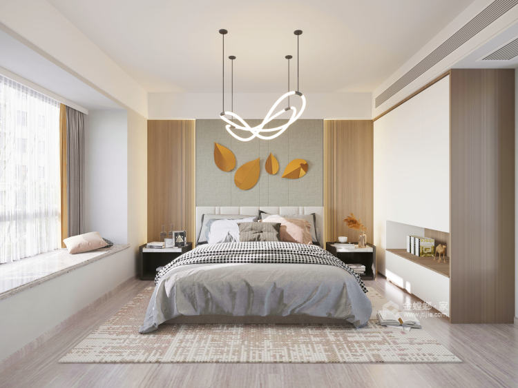 128平星河传奇现代风格-卧室效果图及设计说明