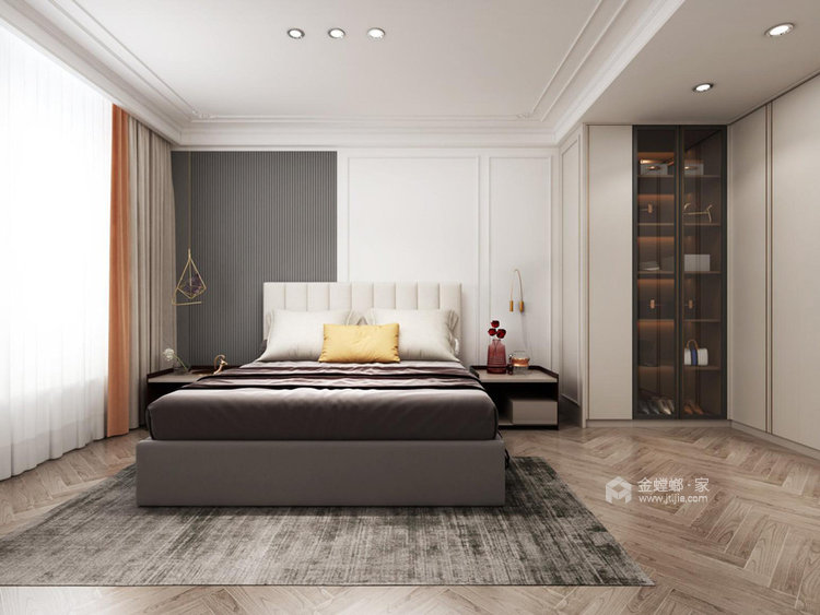 200平马鞍山路小区法式风格-卧室效果图及设计说明