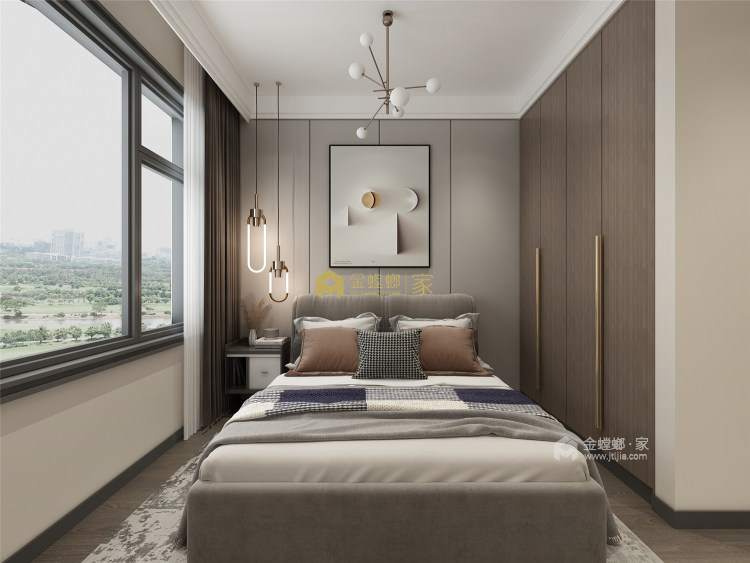 240平大众春江明月现代风格-打破传统的时尚亲子空间-卧室效果图及设计说明