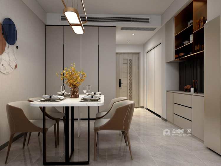 118平吾悦现代风格-让家更亲切-餐厅效果图及设计说明