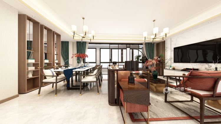 188平铂悦天宁新中式风格-大隐于世 隐逸东方的静谧风雅-餐厅效果图及设计说明