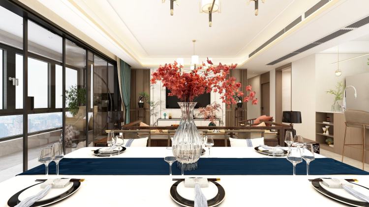188平铂悦天宁新中式风格-大隐于世 隐逸东方的静谧风雅-客厅效果图及设计说明