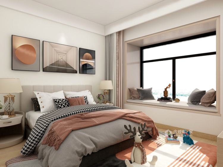 137平华润凯旋城现代风格-卧室效果图及设计说明