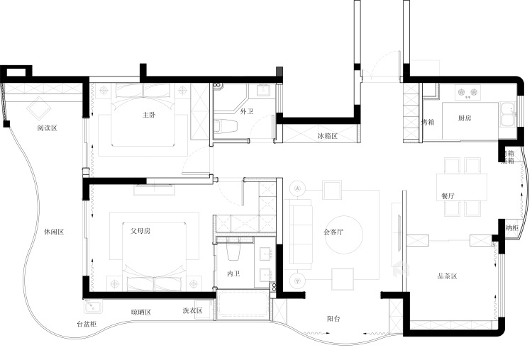 140平翡丽澜湾中式风格-平面设计图及设计说明
