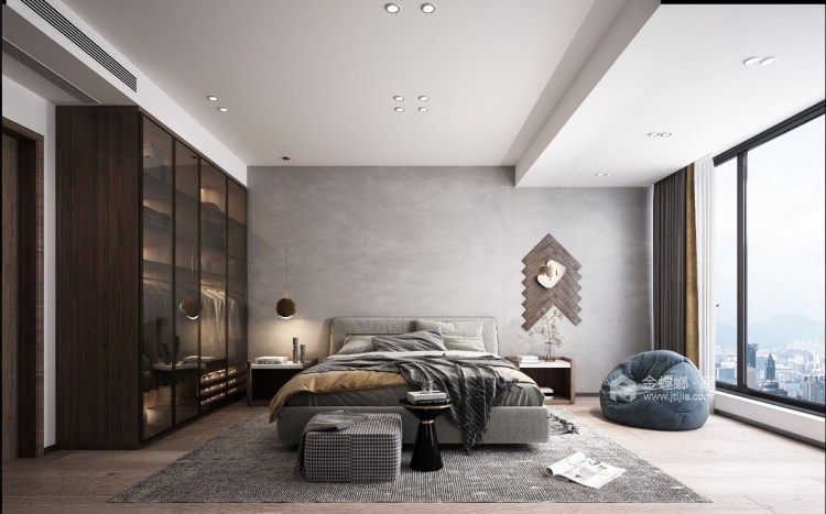 245平狮山原著现代风格-极简 你一直想要的生活-卧室效果图及设计说明
