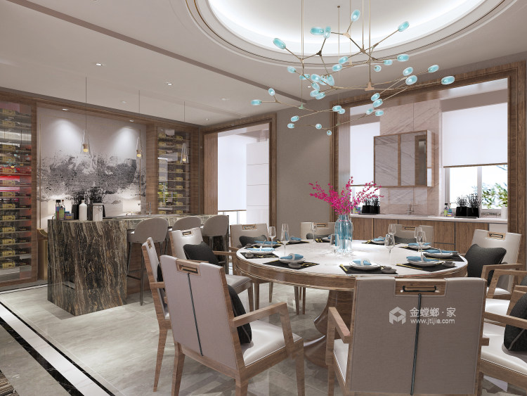 350平福蓉凰新中式风格-餐厅效果图及设计说明