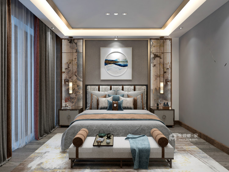 350平福蓉凰新中式风格-卧室效果图及设计说明