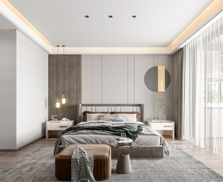 200平绿地太湖东岸现代风格-越简单，越奢华-卧室效果图及设计说明