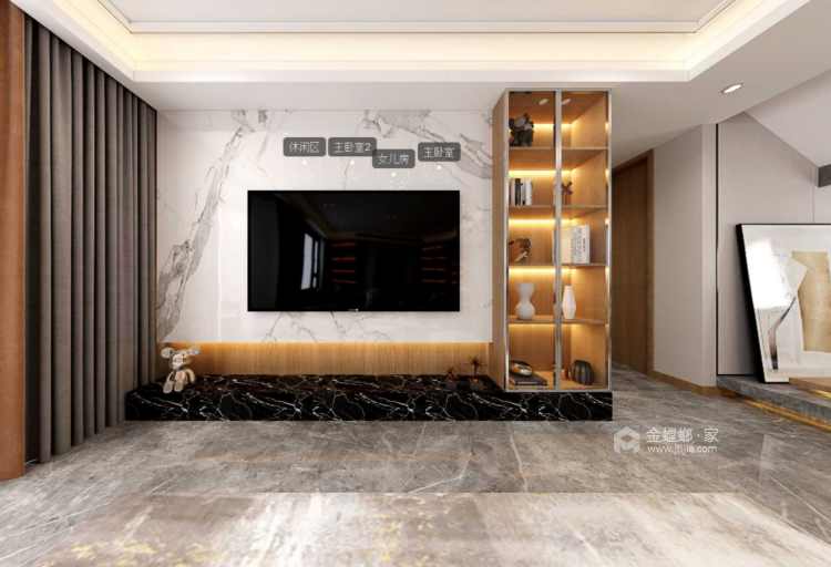 165平苏和雅集现代风格-一分一寸都是精致-客厅效果图及设计说明