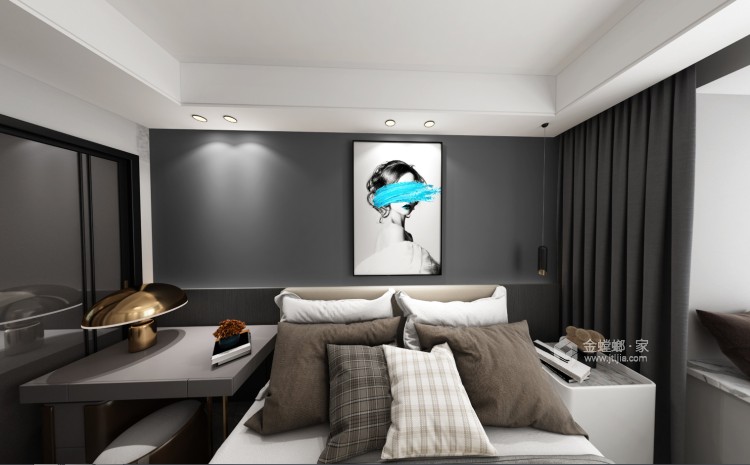 130平汀香郡现代风格-卧室效果图及设计说明