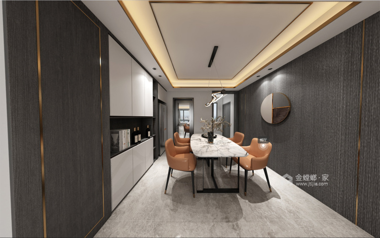 150平拉菲公馆现代风格-餐厅效果图及设计说明