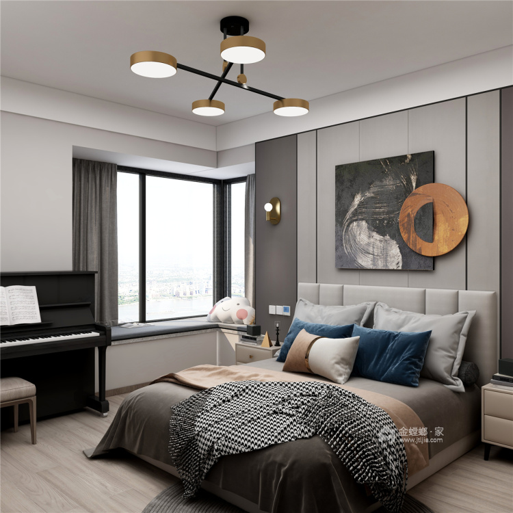 115平东湖大郡现代风格-融入匠心，呈现一方雅奢境遇-卧室效果图及设计说明