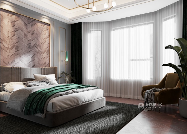 190平奥正诚园现代风格-奢悦-卧室效果图及设计说明
